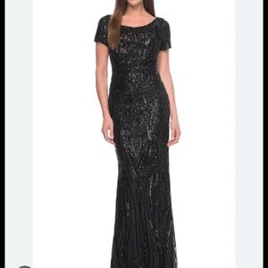 Elegant Black Sequin Evening Gown